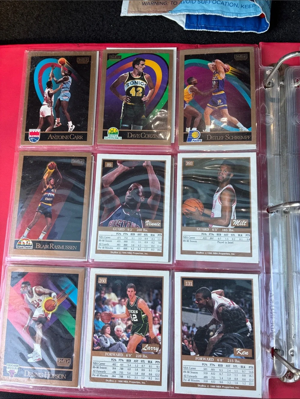 NBA Cards in Collectors Album Plastic Binder